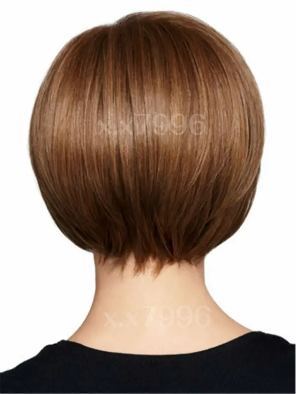 Sexy Female Short Straight Bob Wigs Synthetic Fake False Hair Heat Resistant Natural Brown Women's + free wig cap sw0009 |