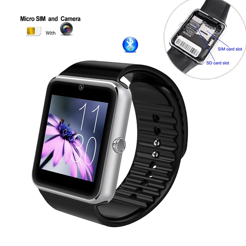 Смарт-часы gt08 Plus с Камера Bluetooth наручные часы TF sim-карты SmartWatch для IOS Android телефонов