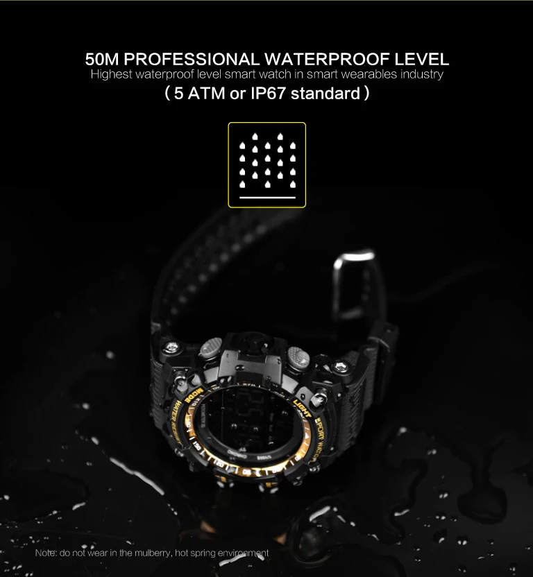 50m Waterproof Smart Wristband Watch EX16 BT4.0 Fitness Tracker Pedometer Stopwatch Calories Distance Recorder SMS Call Reminder |