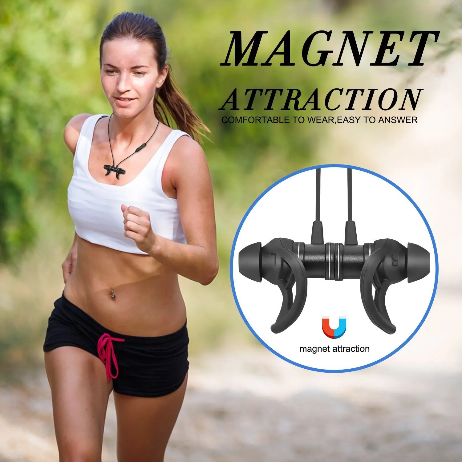 Беспроводные Bluetooth наушники со встроенным микрофоном шумоподавляющая гарнитура