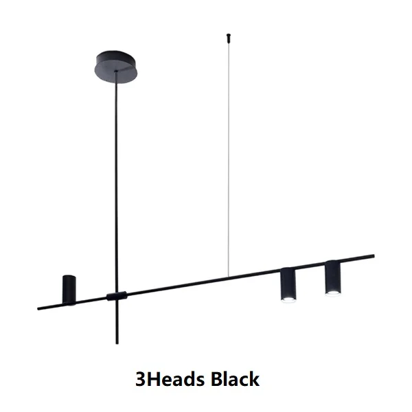 3Heads Black Креативная художественная линия, Геометрическая золотистая черная барная Подвесная лампа, пост-современная столовая декоративная Подвесная лампа - Цвет корпуса: 3Heads Black