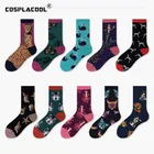 Носки женские хлопковые в стиле Харадзюку, потрясающие Смешные Мультяшные, уличные милые в стиле хип-хоп для девушек, крутые модные