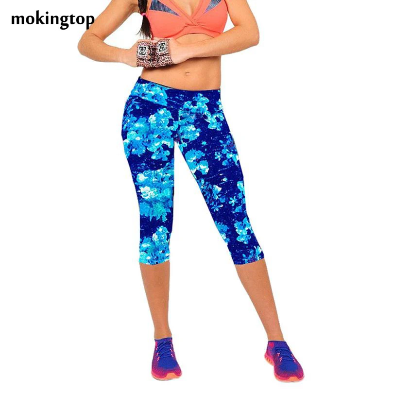 Mokingtop, леггинсы, летние, для женщин, высокая талия, эластичные, для фитнеса, женские штаны, с принтом, Стрейчевые леггинсы, Calzas Mujer, леггинсы#3546