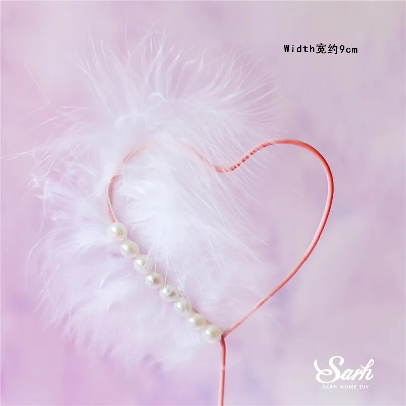 Love pearl feather Sitting Blue Pink Boy Girl Decoration Unicorn Happy Birthday Children Cake Toppers for Wedding Party Supplies Baking Sweet Gifts - Цвет: Love pearl feather