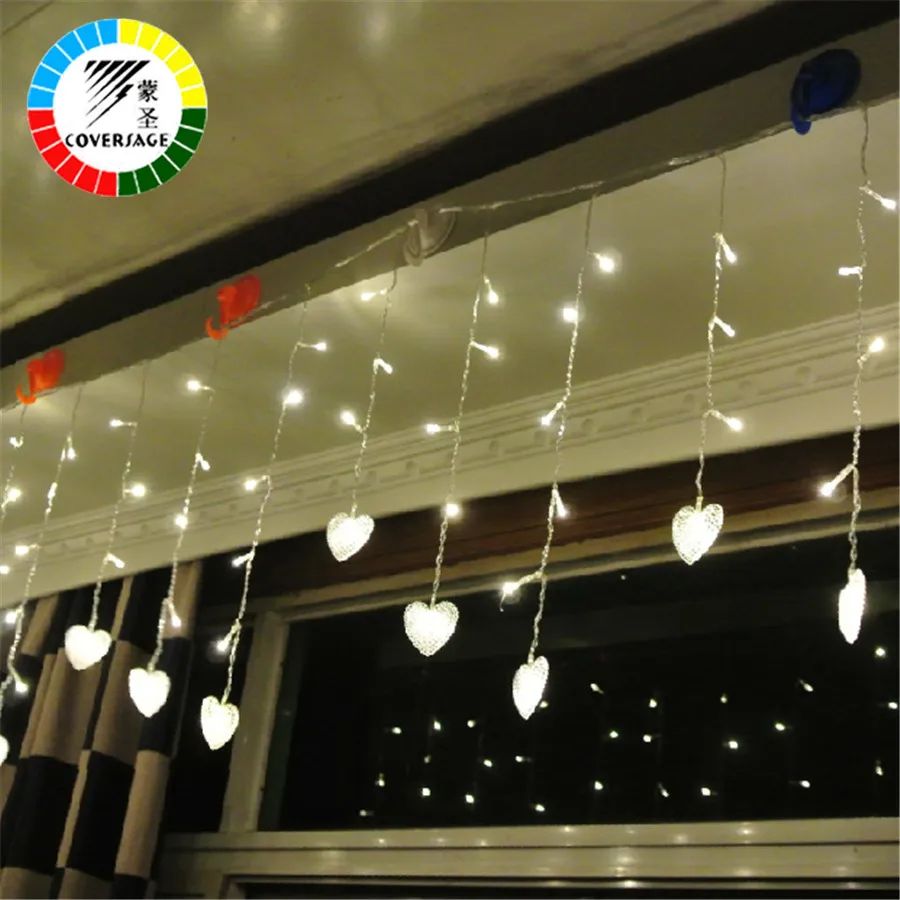 

Coversage Christmas Fairy String Lights Xmas Luces Navidad Wedding Garden Party Christmas Decoration Outdoor Light Curtain Led