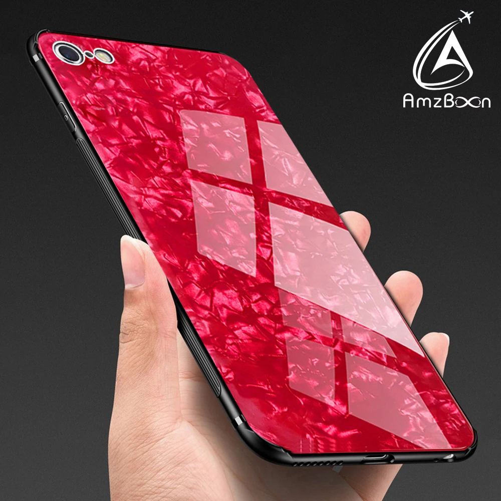 Amzboon Super Hand Feeling TPU Back Glass Protector Silicone Cover Shell For iPhone 6/6s Plus Phone Conque Shock-proof bag Case |