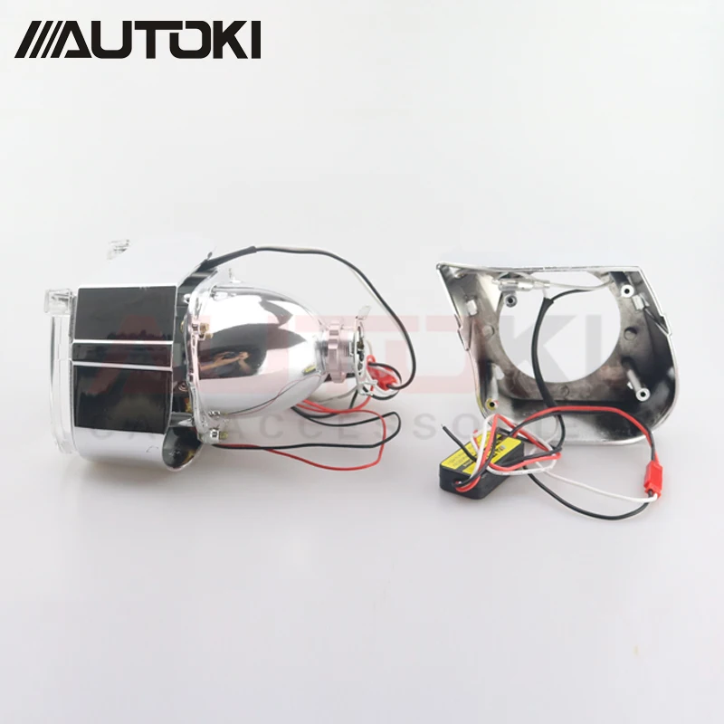 Autoki мини ксеноновые линзы H1 проектор головной светильник 2,5 металлические линзы+ U автомобильный Стайлинг светодиодный светильник кожухи для H4 H7 авто лампа модификация