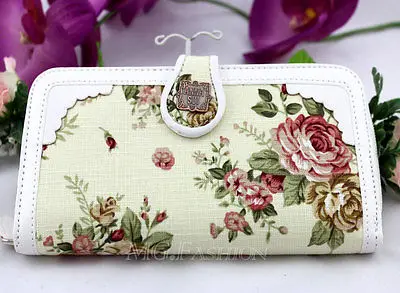 Новое поступление Женский Длинный кошелек в стиле ретро с цветами брендовый QJA
