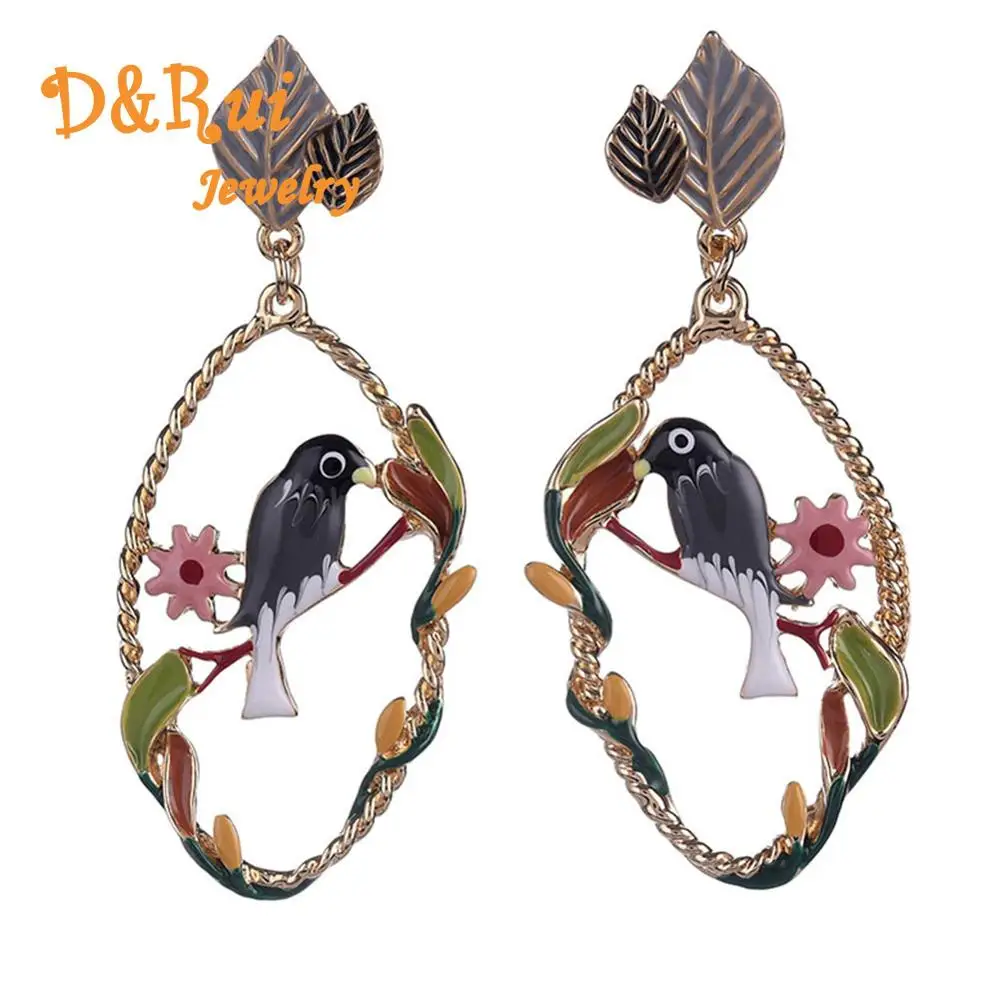 Серьги Подвески ручной работы в виде птицы цветка 2019 богемные длинные большие