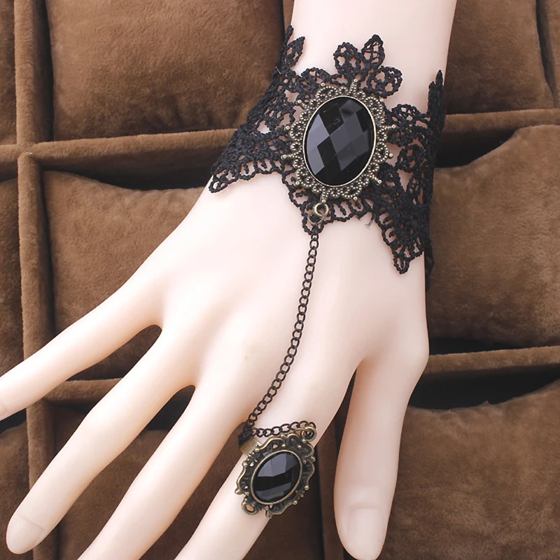 Женский браслет RscvonM черный кружевной в готическом стиле |bracelet new|bracelet pulserasfashion