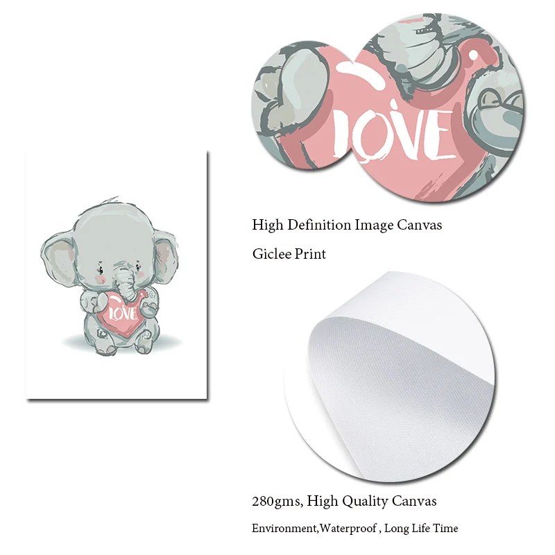 Детский постер с принтом слона детская комната украшение для детской стены