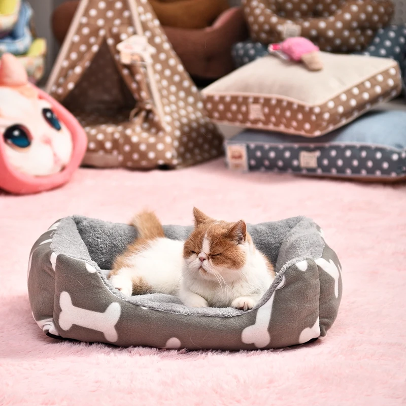 Распродажа кровать для кошек на осень и зиму Конура мягкие коврики щенков собак