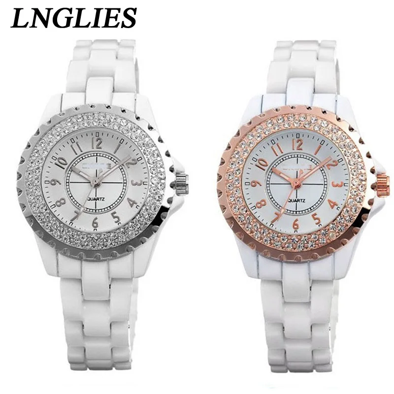 Часы женщины LNGLIES бренд класса люкс мода свободного покроя кварцевые