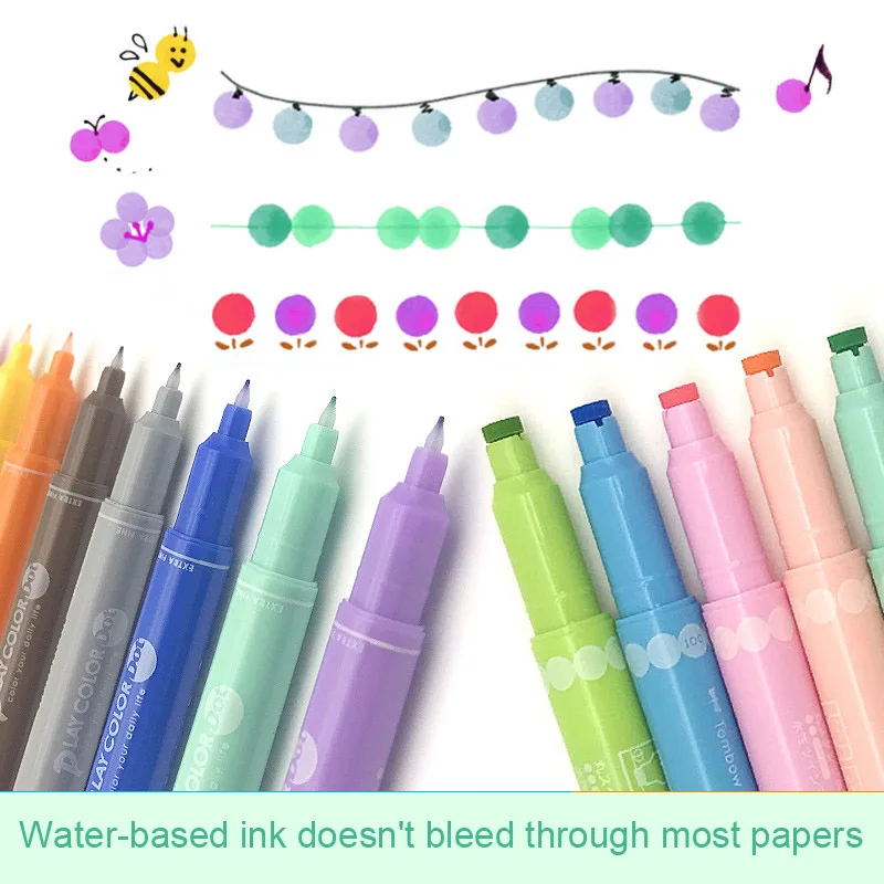 Tombow Play color Dot двухсторонний водный цветной маркер для жирных и Fineliner наконечников 0,3 точное написание цвета ing Bullet Journal