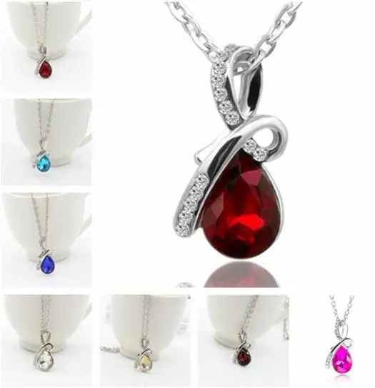 1 шт. новый список модная геометрическая форма капли воды Кристалл Сплав ожерелье