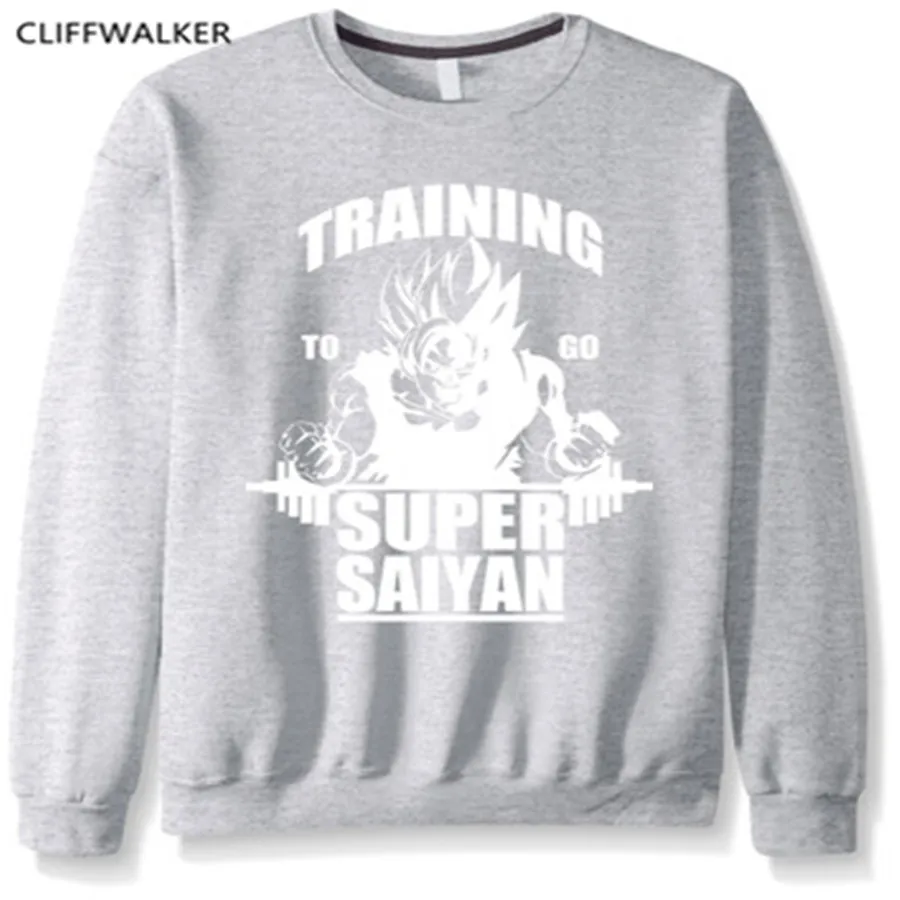 Для мужчин флис Супер Saiyan толстовка бренд Забавный О образным вырезом Новый