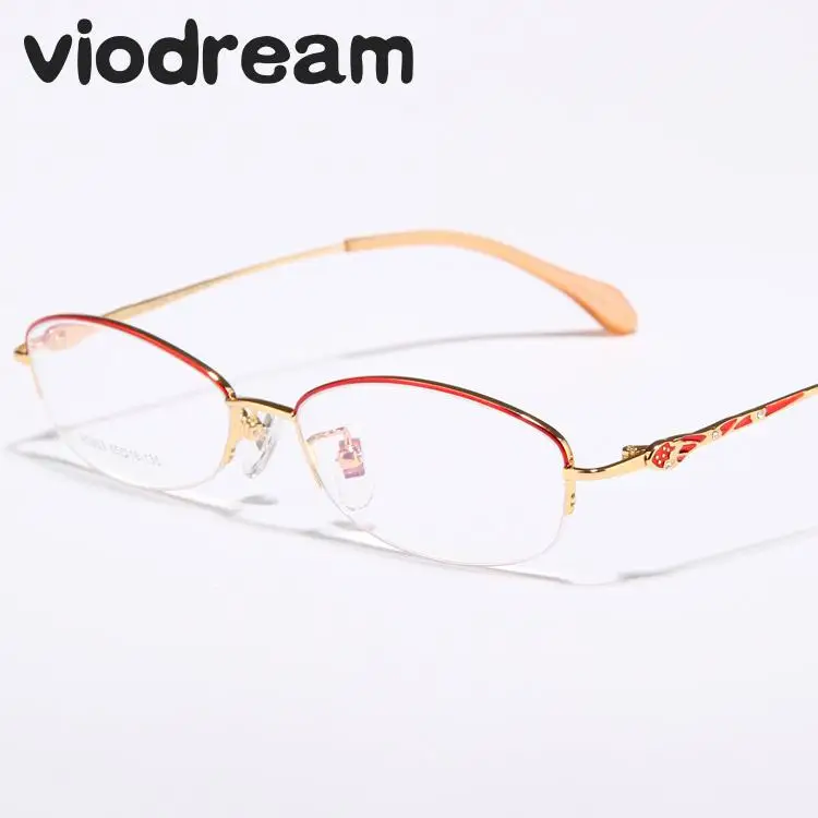 Viodream женские очки из чистого титана красивые оправа для близорукости