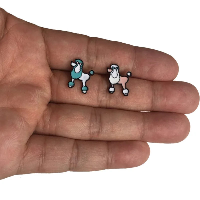 Эмали милого щенка серьги-гвоздики в виде собаки для Для женщин подарок |