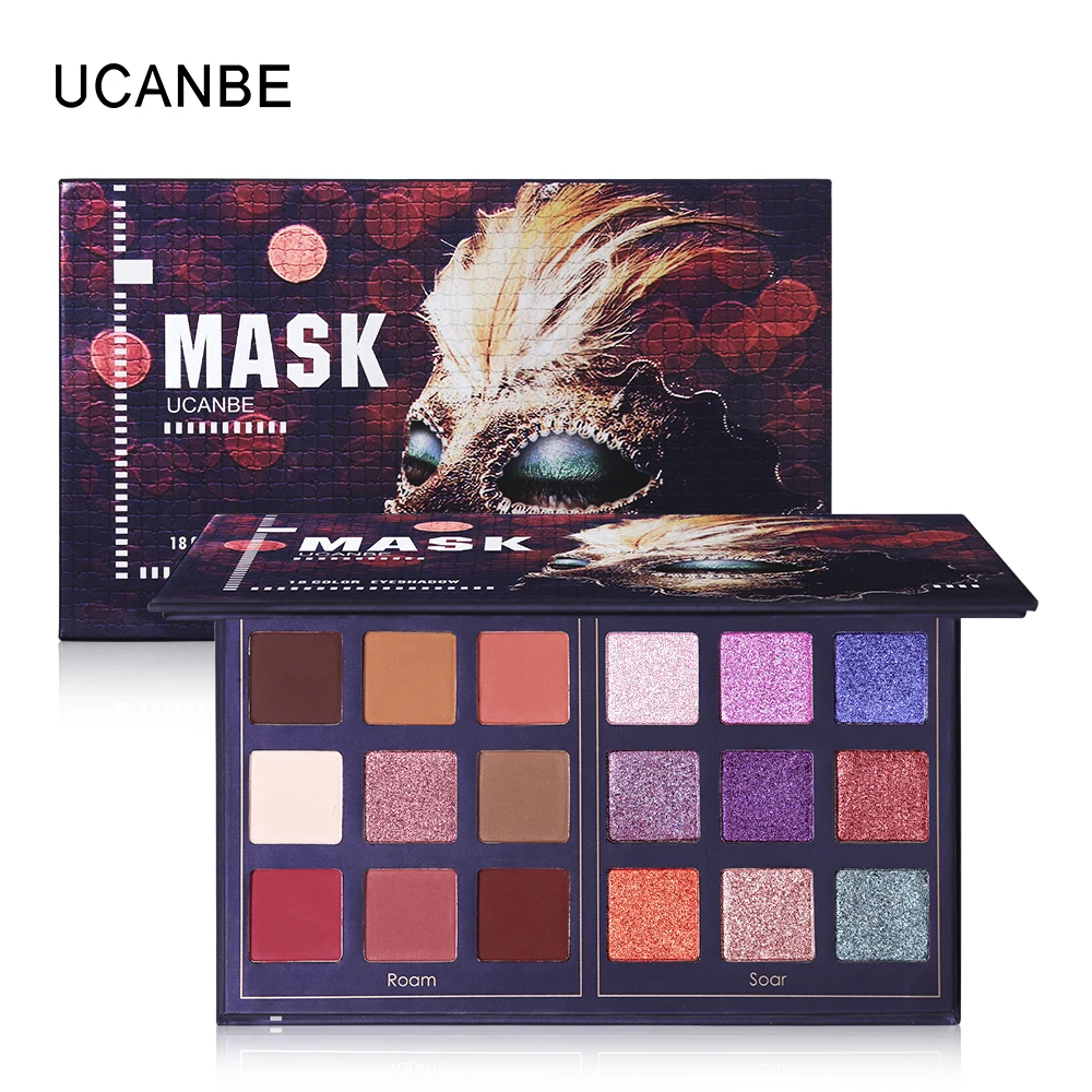 UCANBE Beauty Mask 18 цветов палитра теней для век макияж базовый мерцающий матовый