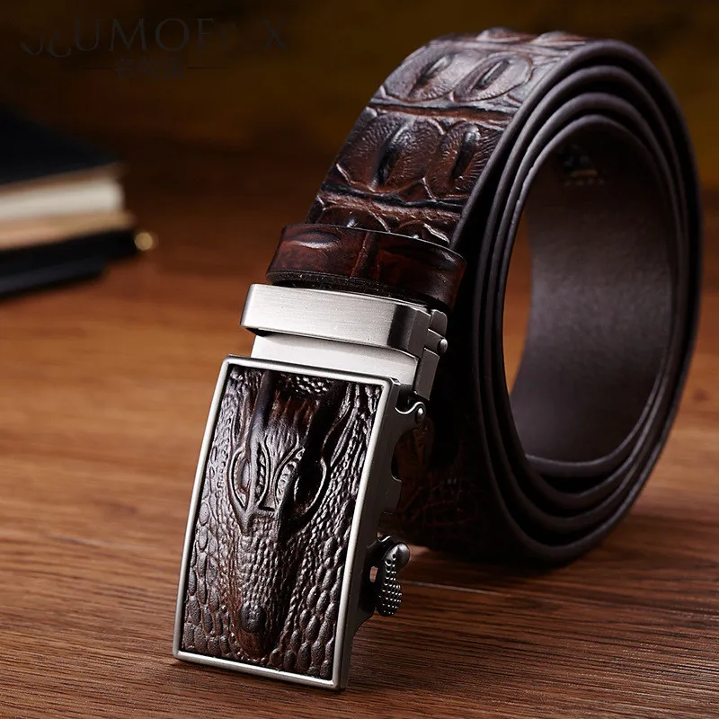 Новый Модный деловой мужской ремень из кожи крокодила женская сумка натуральной