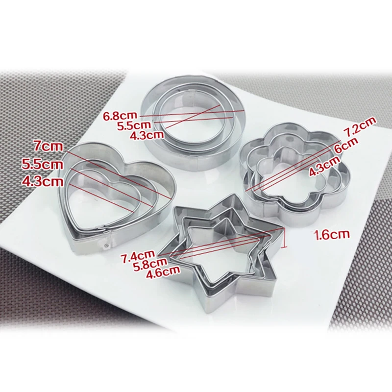 3 шт./компл. форма для печенья в форме цветка сердца круга звезды выпечки Набор