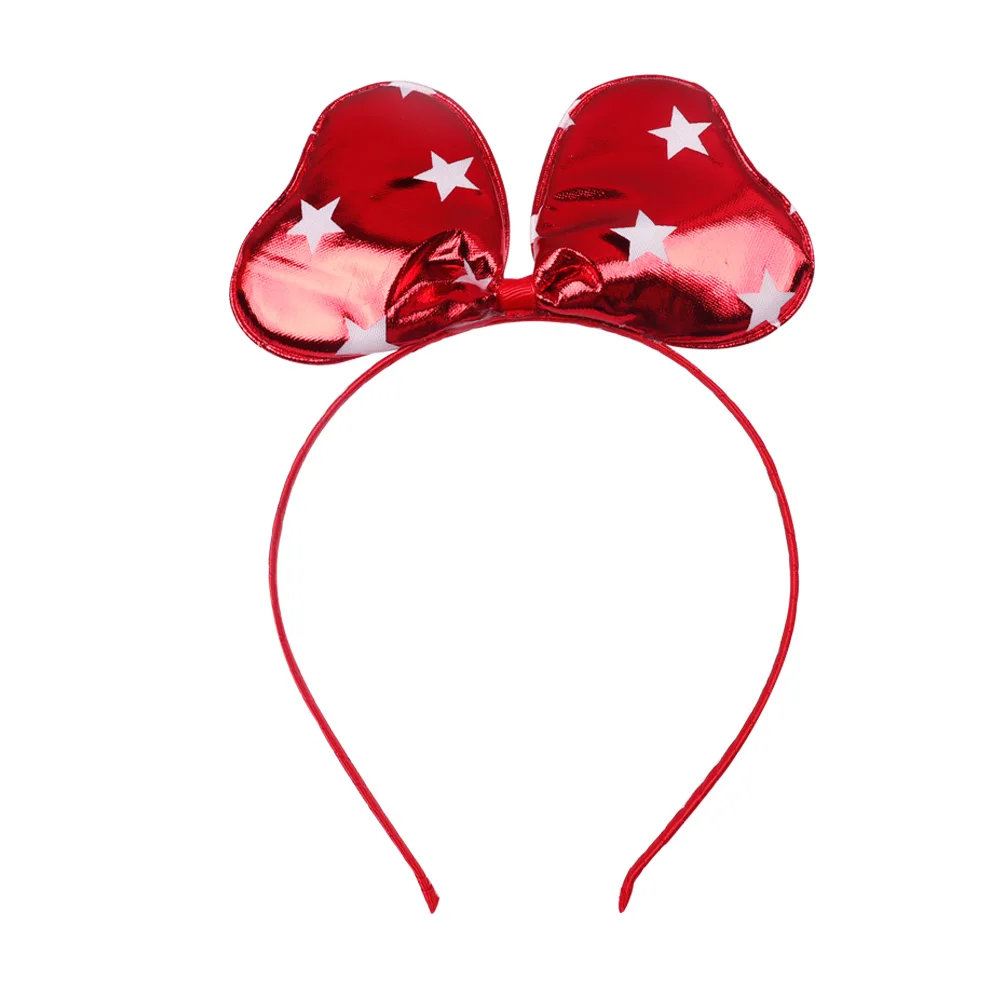 

IBOWS Soft Leather Printed Hairband Cute Mermaid Fish Scales Ears Hair Bows For Kids Festival Party Hair Hoop Hair Accessories