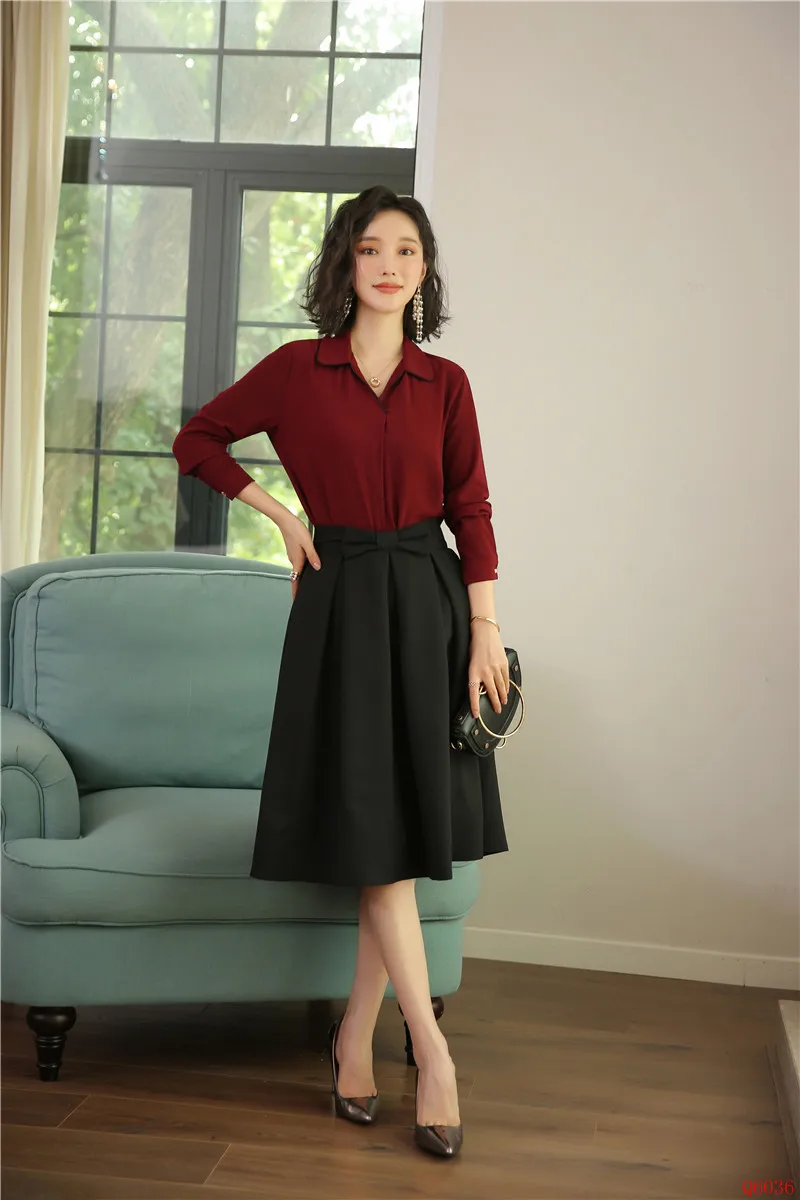 Женский костюм розовая блузка и рубашка из 2 предметов офисная одежда с юбкой