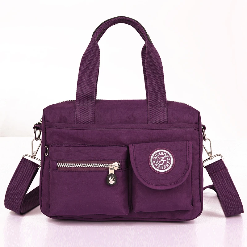 Purple Женские сумки-мессенджеры, женские сумки, известный бренд, нейлон, повседневная сумка-тоут, пляжная сумка на плечо для женщин, одноцветная сумка, Основная сумка, Feminina - Цвет: Purple