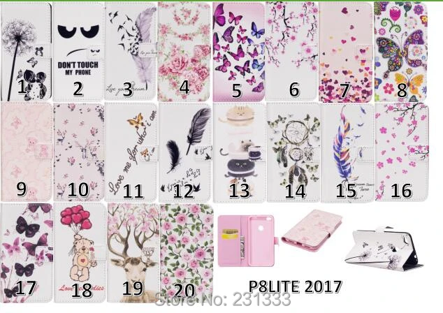 Для Huawei P8 LITE 2017 Mate 9 NOVA Y6 Y5 II мультяшный кошелек кожаный чехол с цветком из ТПУ
