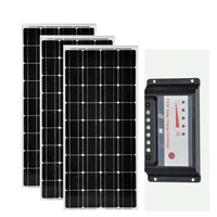 12v 100w solar panel 3pcs solar plates 300w solar charge controller 12v24v 30a rv roof off grid car caravan camping garden