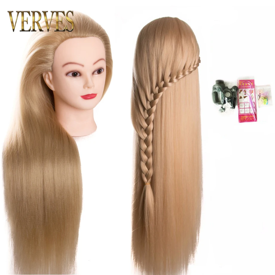 Голова-кукла для парикмахерских VERVES 80 см волосы синтетический манекен голова