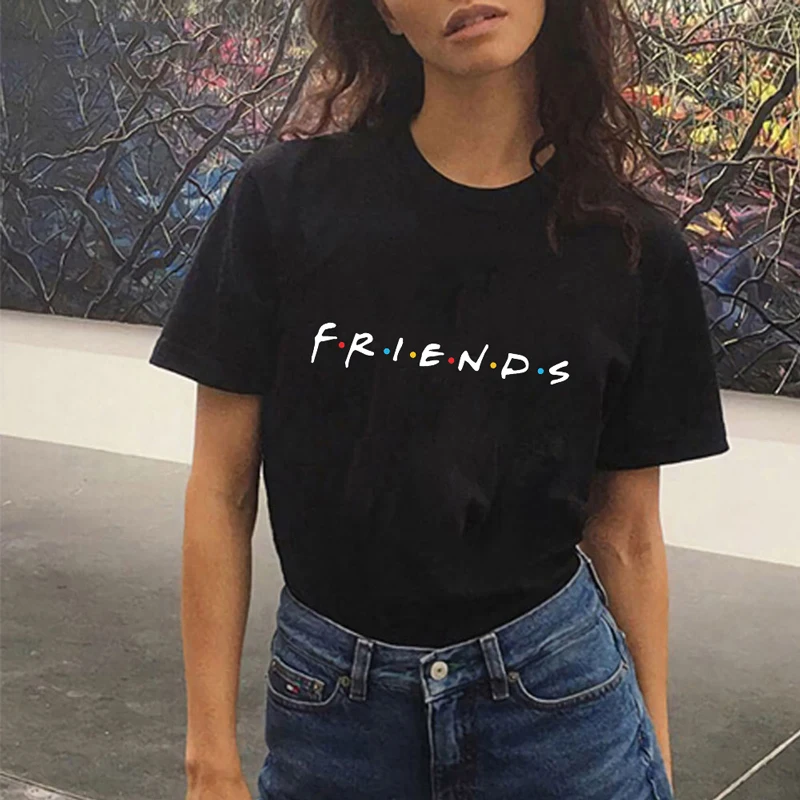 Лето друзья ТВ женские футболки Гранж Эстетическая Vogue футболка Tumblr рубашки Харадзюку кавайные Топы модная сорочка женская