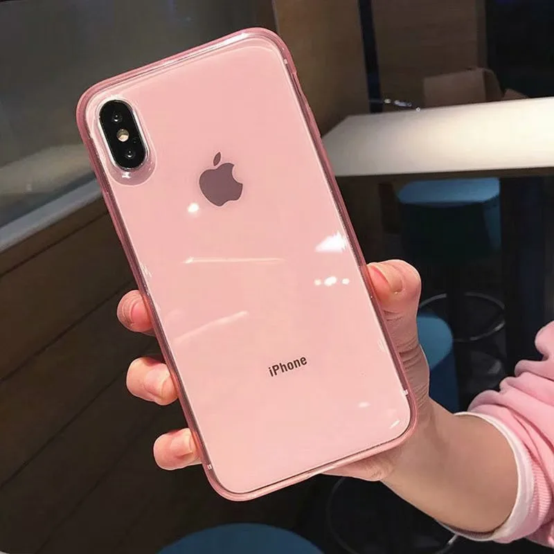 Ourdeals Простой Прозрачный мягкий чехол для телефона iphone XS MAX XR X 6 6s 8 7plus s стерео