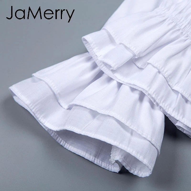 JaMerry винтажные сексуальные короткие рубашки с открытыми плечами женские летние