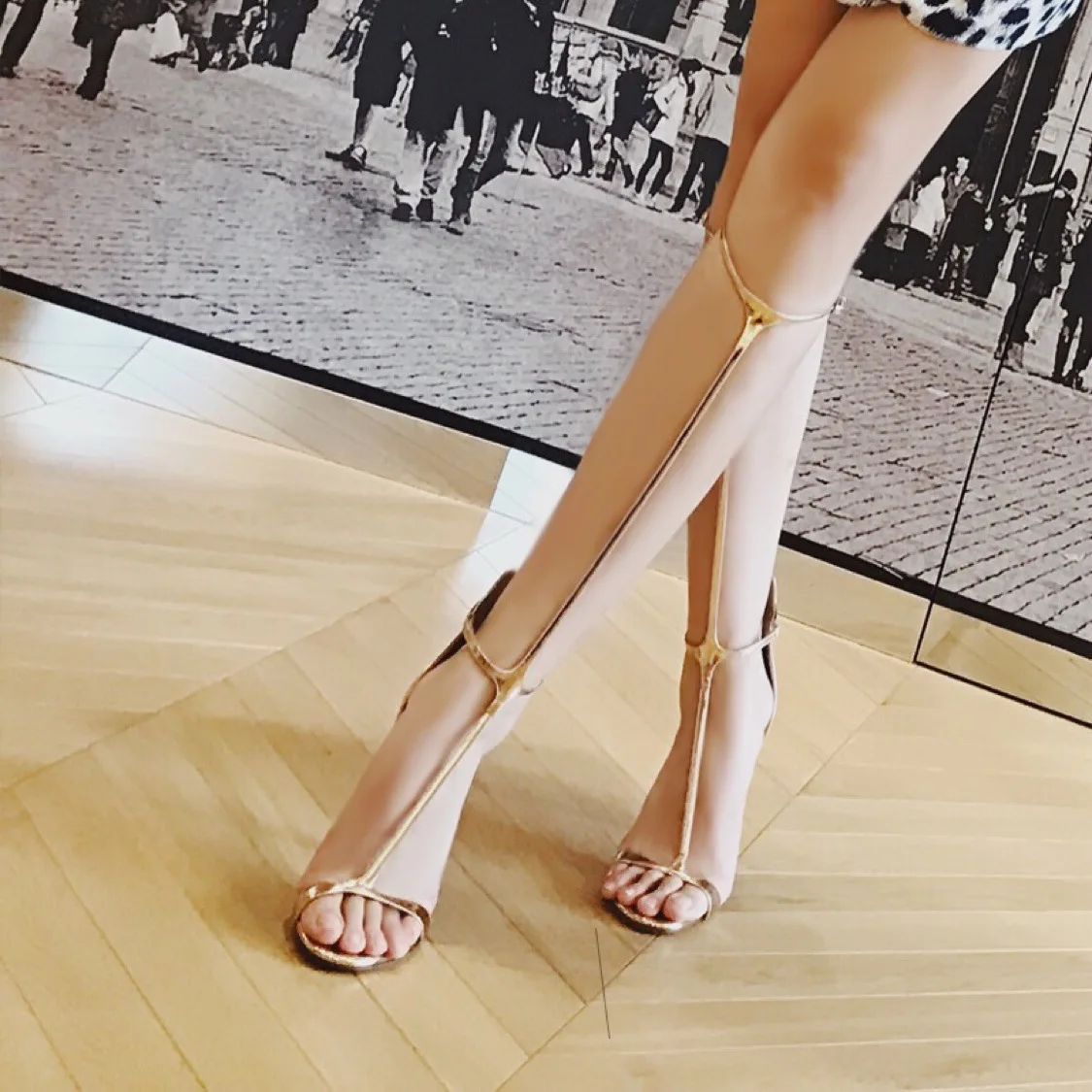 

Женские босоножки с открытым носком, однотонные босоножки в римском стиле, обувь на очень высоком каблуке, большой размер 42,43,44,45, летняя обу...