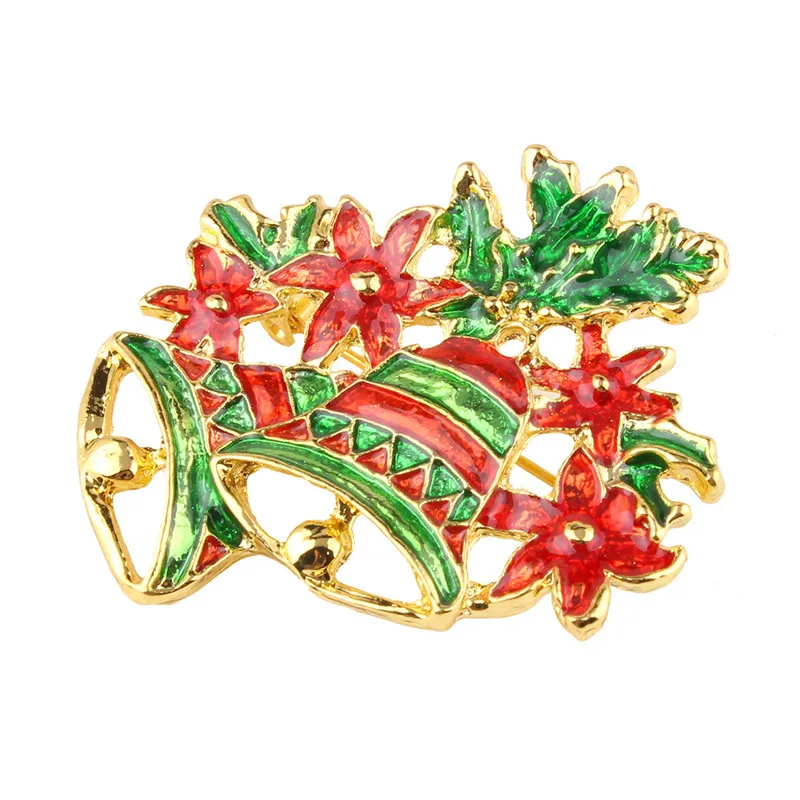

QD X0073 Christmas Flower Brooch Broszka Christmas Jewelry Brosche Santa Claus Bell Brooches Bts Pins Bijoux Noel Pins Gloves
