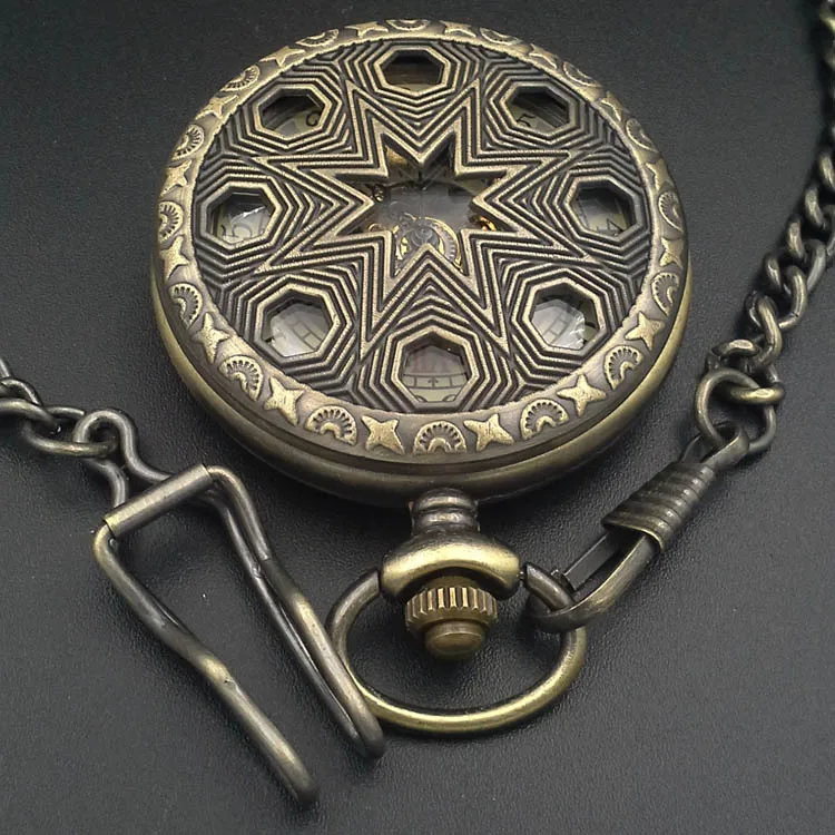 Механические карманные часы в винтажном стиле с бронзовым тоном по оптовой цене