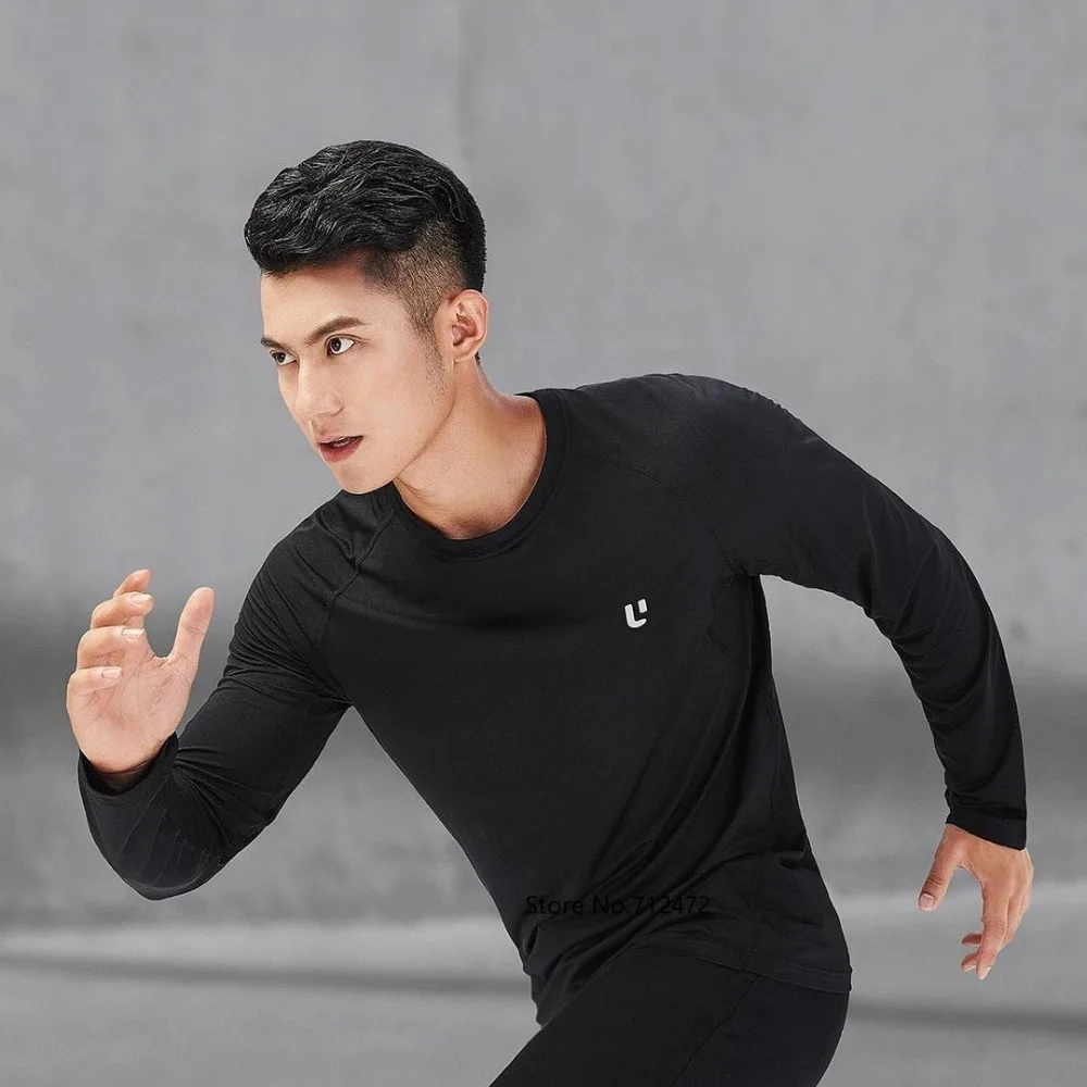 Xiaomi ULEEMARK Мужская Спортивная футболка с длинным рукавом светоотражающая печать влагопоглощающая для бега, фитнеса наружная спортивная одежда