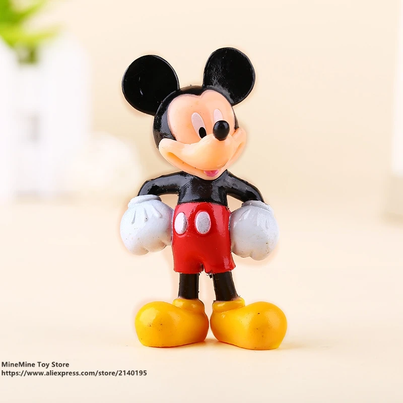 DISNEY Mickey Mouse Minnie 4pcs/set 7.5cm Action Figure Posture Anime Decoration Collection Figurine Toy model for children gift | Игрушки и