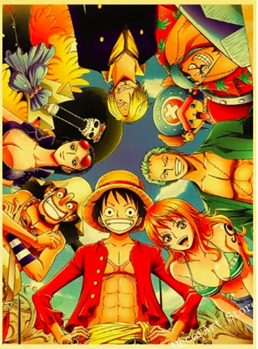 Luffy want ONE PIECE японское аниме Холст Картина винтажная Настенная картина плакат из