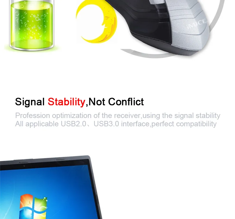 2,4G беспроводная мышь USB PC мышь эргономичная беспроводная 6 кнопок мышь для геймеров 2000 dpi оптическая компьютерная мышь для ноутбука офисного использования