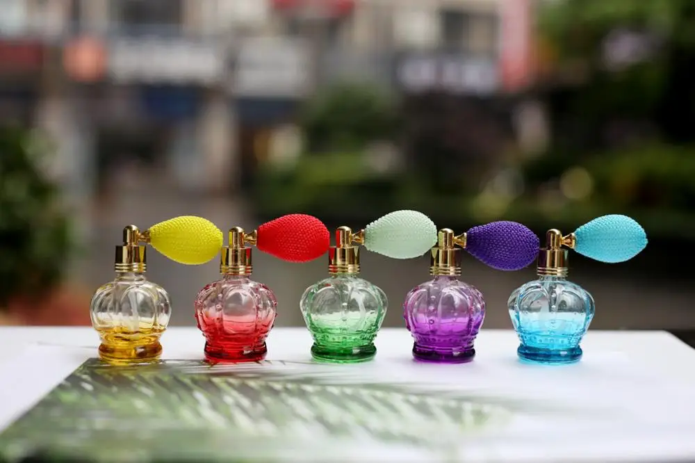 

12 мл цветная Корона стеклянная подушка безопасности флакон духов высококачественный стеклянный пульверизатор бутылка