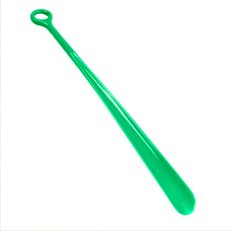 1 шт. 47 см простая Мода Shoehorn пластик сплошной цвет профессиональный легко достигать Гибкая рукоятка для удаления помощи скольжения обуви рог AA - Цвет: Зеленый цвет