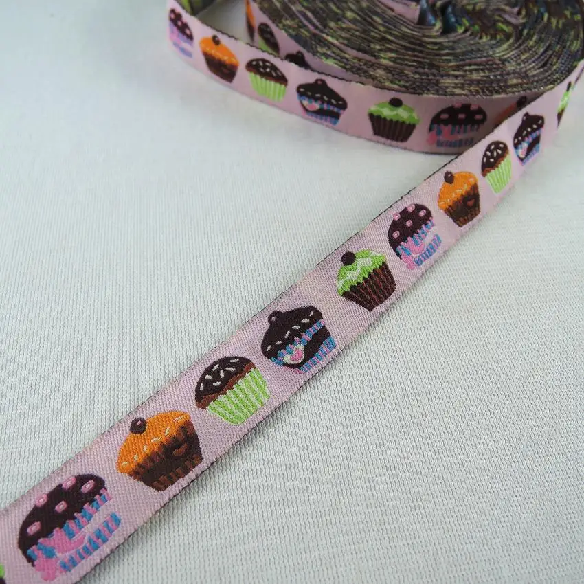 Новинка жаккардовая ткань 16 мм с рисунком торта 10 ярдов/партия оптовая продажа CX07