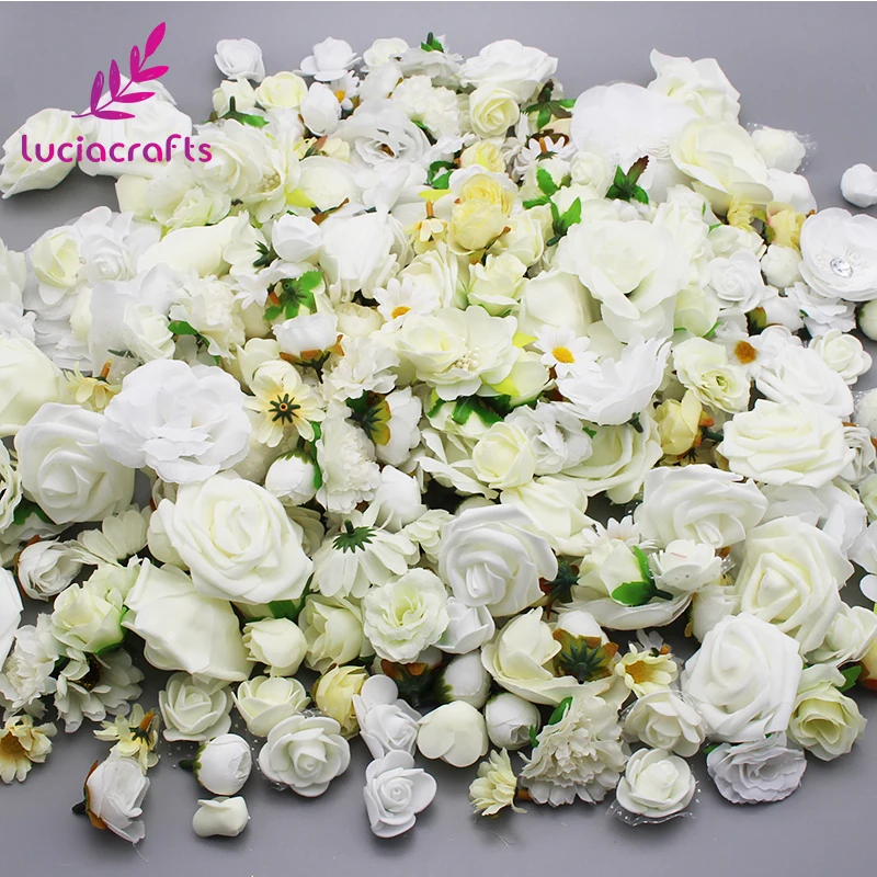 Lucia crafts 50 г/лот, приблизительно 35 шт. разные цвета в произвольном порядке Размер Искусственный Цветок голова Свадебная вечеринка DIY украшения принадлежности A1001