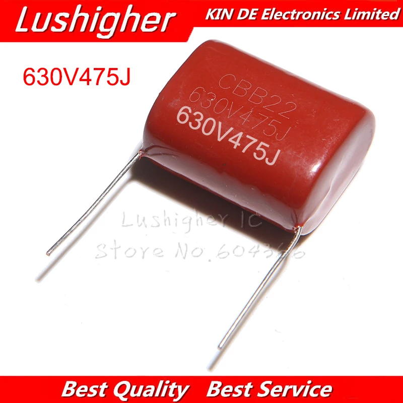 5 шт. 630V475J CBB 4 7 мкФ шаг 30 мм 630 в 475J 475 полипропиленовый пленочный