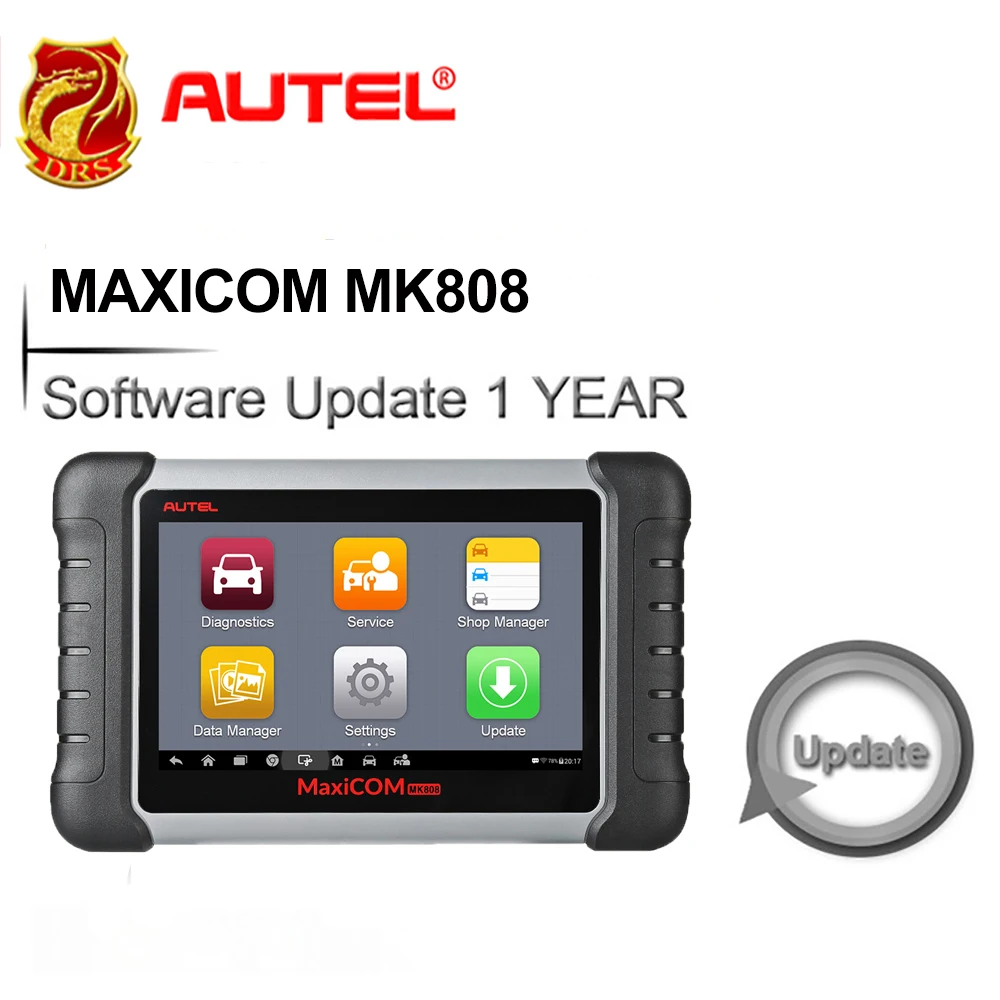 1 год обновления программного обеспечения для autel MaxiCOM MK808 MX808 OBD OBDII диагностический инструмент OBD2 сканер