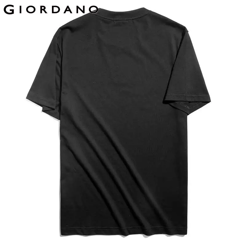 Мужская футболка с буквенным принтом Giordano Повседневная унисекс круглым вырезом