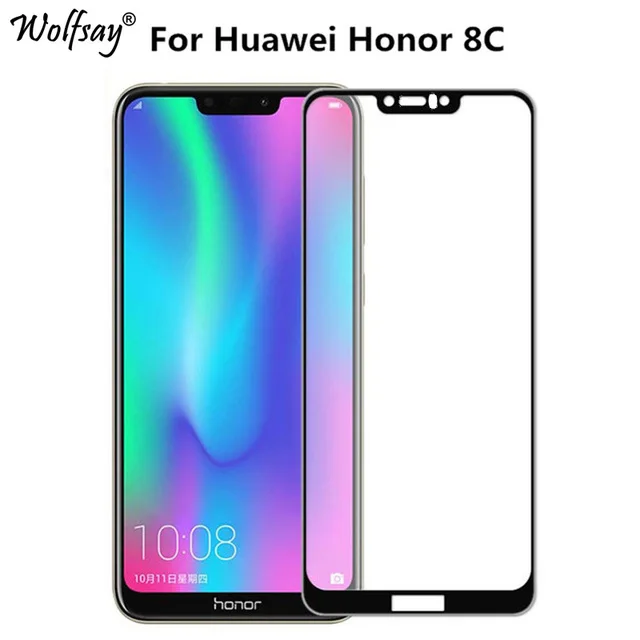 Закаленное стекло для Huawei Honor 8C 2 шт. защита экрана зеркальный чехол 3D пленка с