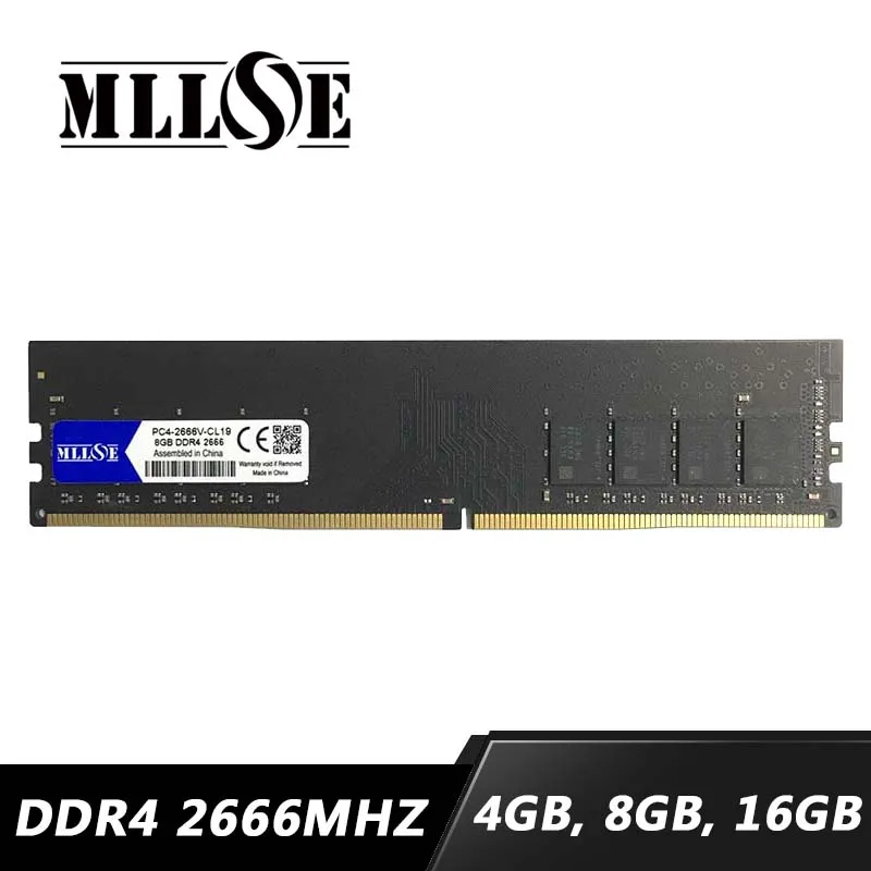 MLLSE оперативная Память ddr4 4 ГБ 8 ГБ оперативной памяти, 16 Гб встроенной памяти, PC4-2666V 2666 МГц DDR4 флеш-накопитель 16Гб 8Гб 4Гб настольный компьютер оперативная Память dimm высокое материнская плата с производительностью памяти